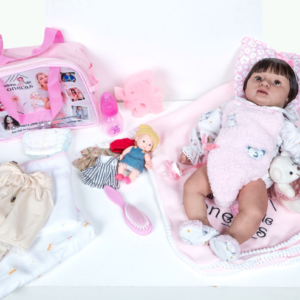 Bebê Reborn Menina Morena de Olhos Castanhos Claros