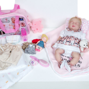 Bebê Reborn Menina Loira de Olhos Fechados