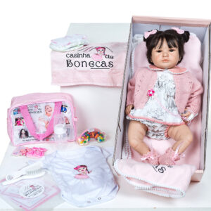 Bebê reborn de vinil com barriguinha de tecido