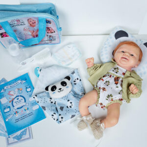 Bebê Reborn Menino Ruivo de Olhos Azuis