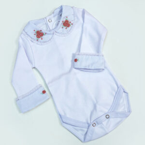Body Infantil Bordado Delicado Manga Longa